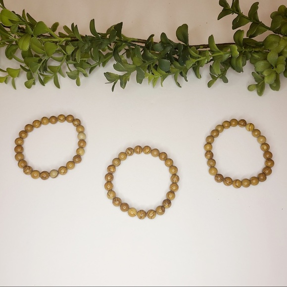 Wood Grain Jasper Gemstone Bracelet - Picture 2 of 5